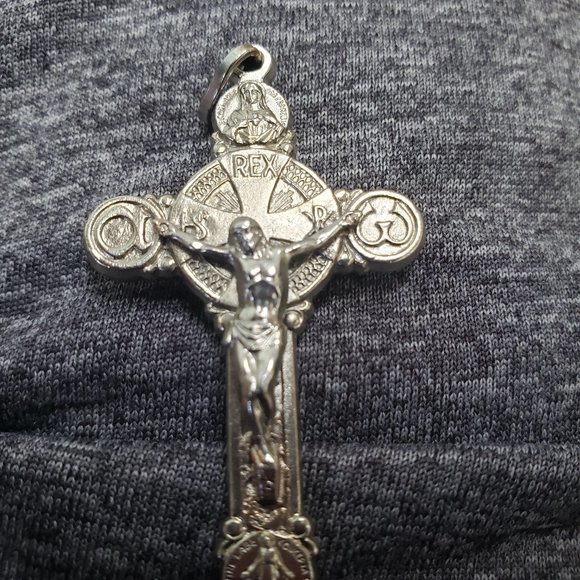1890s saint anthony 10k crucifix reliquary pendant - Picture 1 of 4